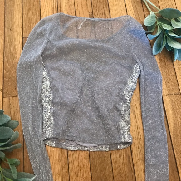 Kimchi Blue Limelight Lavender Sheer Top - Picture 4 of 6